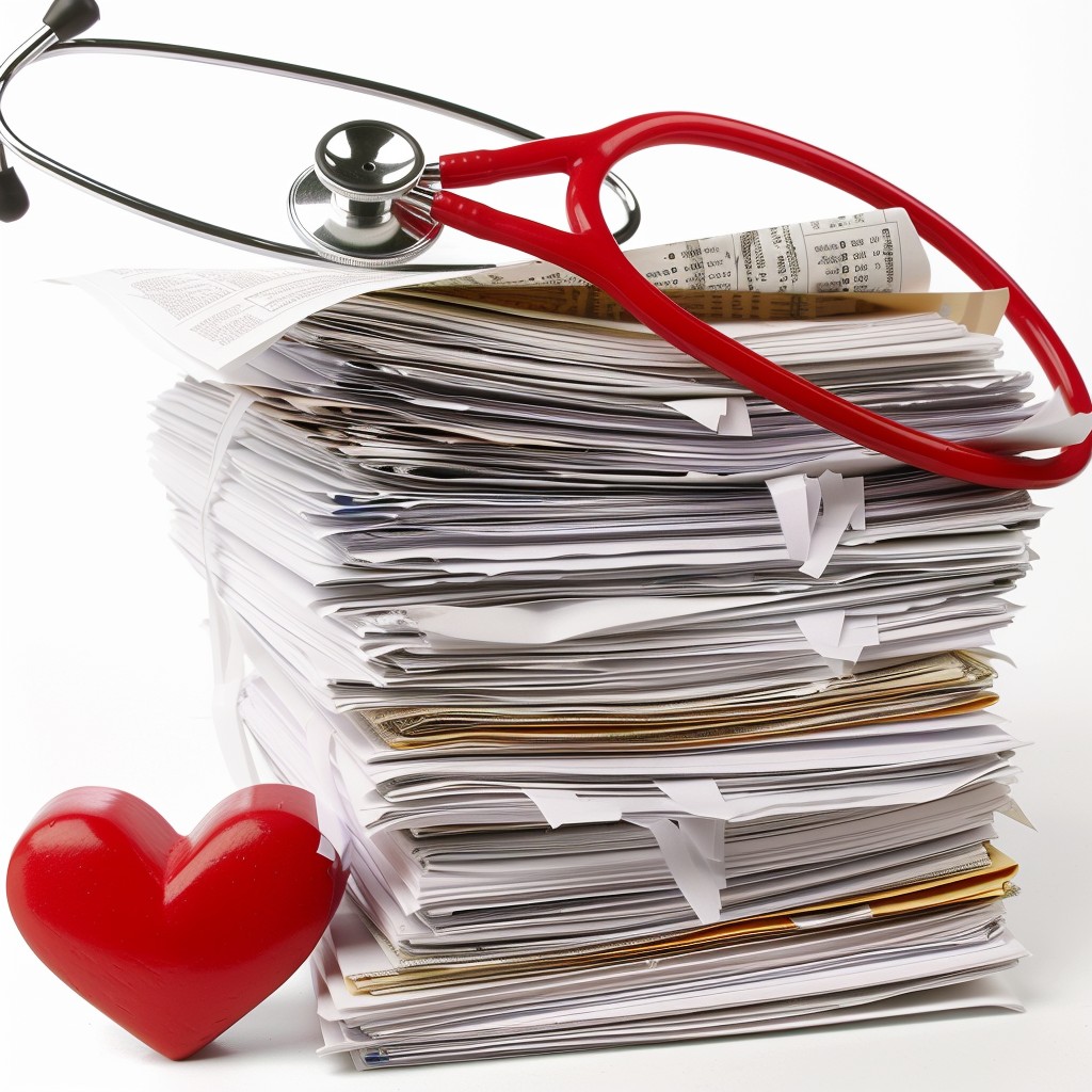 Pile of insurance papers